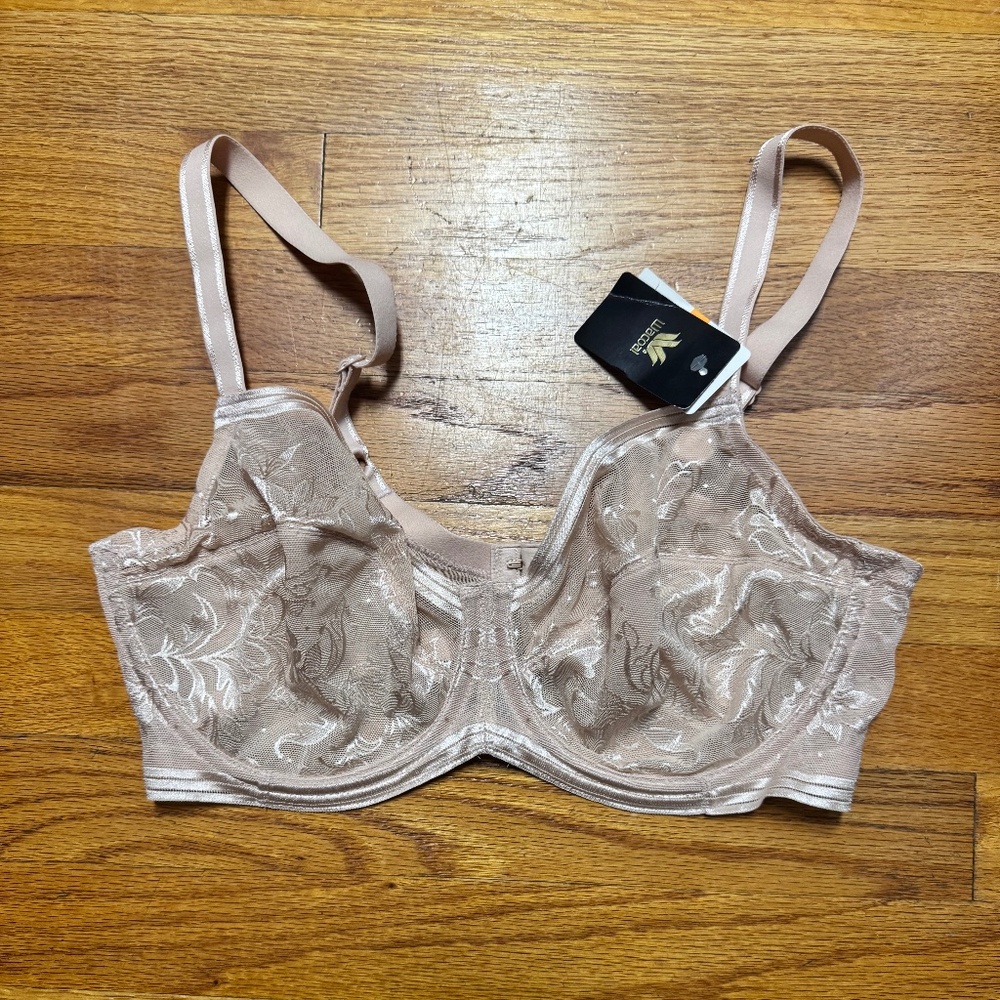 NWT Wacoal Unlined Nude Lace Bra Sz 36DD